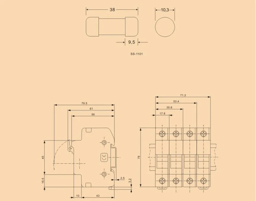 PV Application 1p 1000V DC 16A 20A 25A 32A DC Fuse Holder Fuse Base with Best Quality