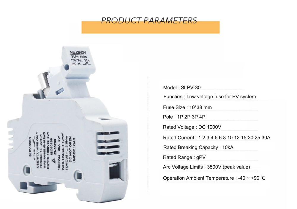 Solar PV System DC 1000V DIN Rail Fuse Holder 10*38mm