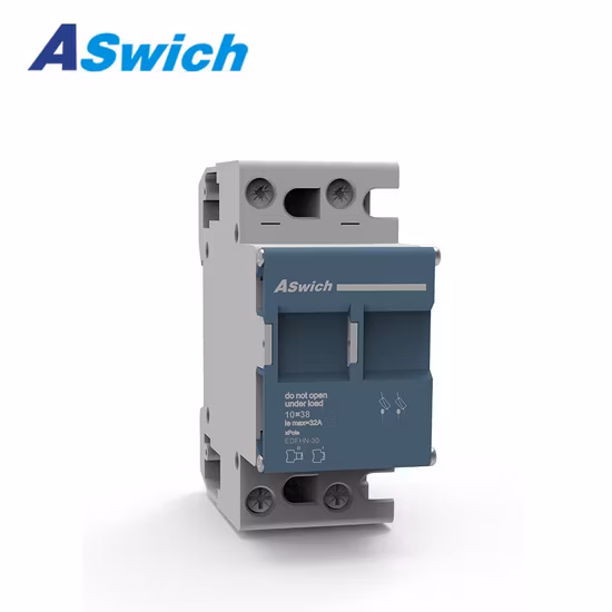 Gpv 1000VDC DIN 레일 태양광 PV 10x38 표시 램프가 있는 원통형 퓨즈 홀더