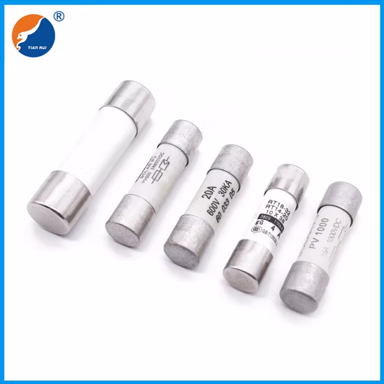 6X30mm 10X38mm 고전압 PV 광전지 태양열 튜브 퓨즈